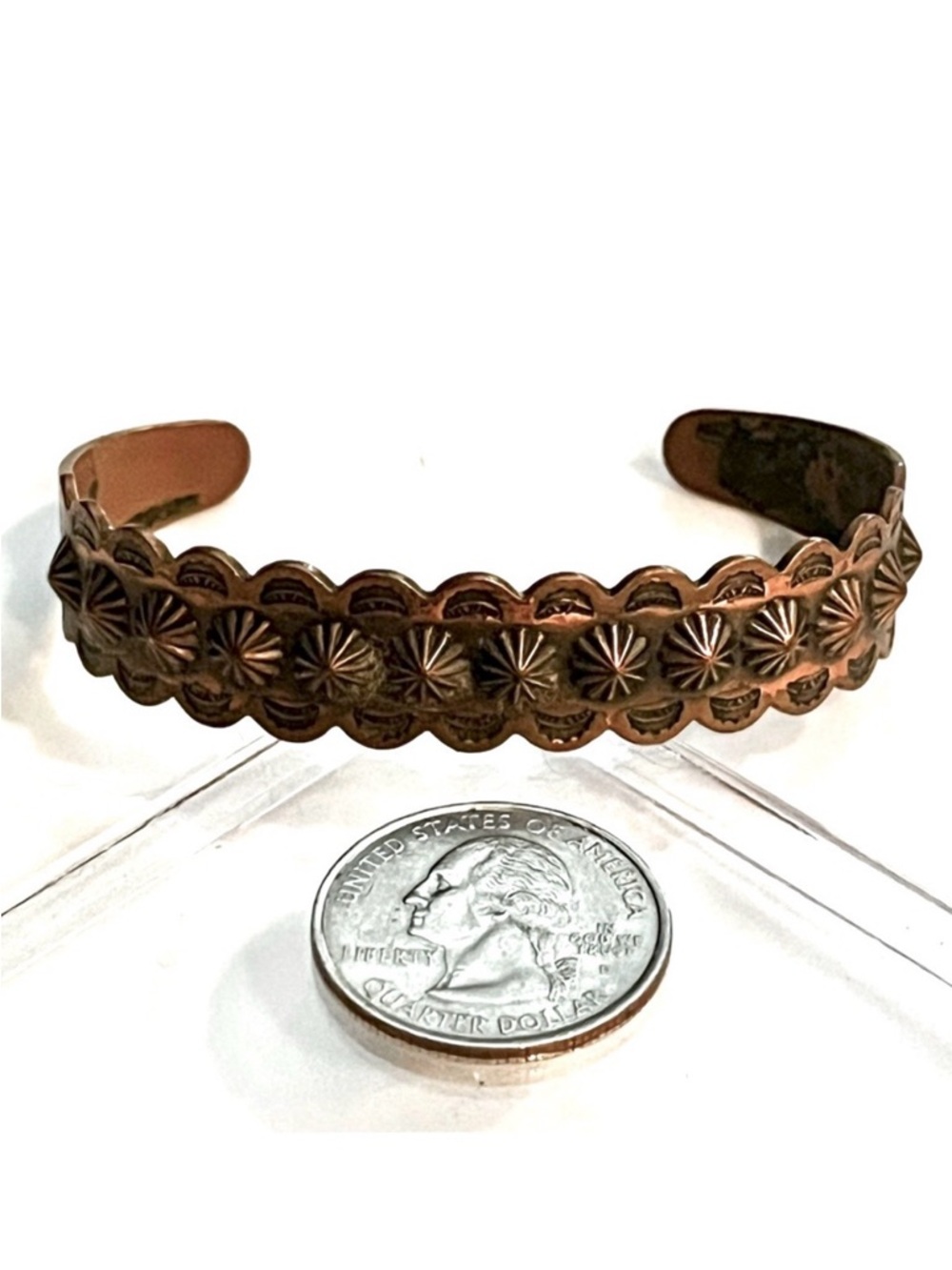 Vintage Southwestern Stamped Copper Cuff